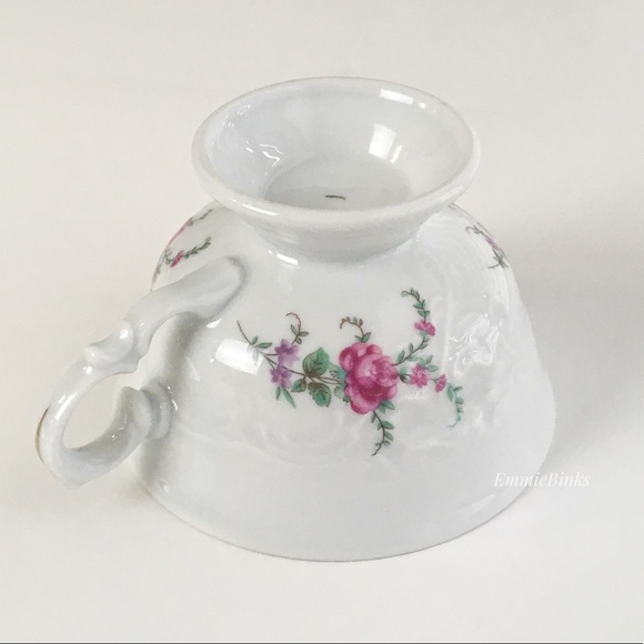 Vintage 1940’s Wawel Fine Porcelain China Poland Rose Garden Gold Trim Cup Set - Picture 7 of 16